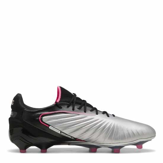Puma King Ultimate Launch Adults Firm Ground Football Boots Сребро/Черно 