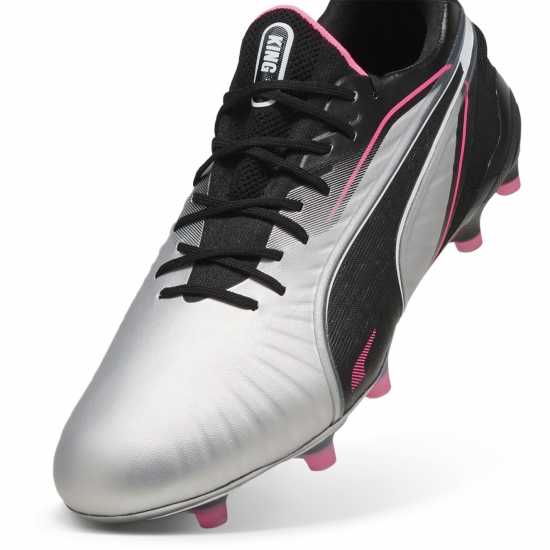 Puma King Ultimate Launch Adults Firm Ground Football Boots Сребро/Черно 