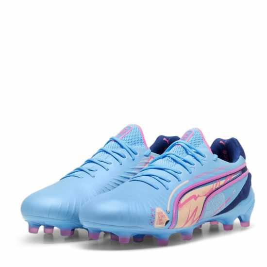 Puma King Ultimate Launch Adults Firm Ground Football Boots Синьо/Розово 