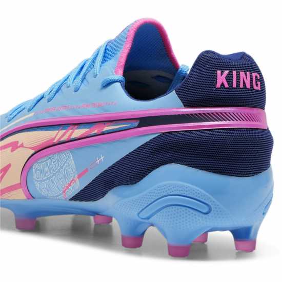 Puma King Ultimate Launch Adults Firm Ground Football Boots Синьо/Розово 