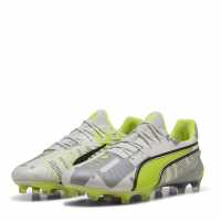 Puma King Ultimate Launch Adults Firm Ground Football Boots Сиво/Жълто 