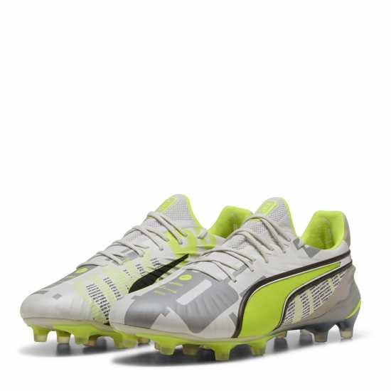 Puma King Ultimate Launch Adults Firm Ground Football Boots Сиво/Жълто Puma King Ultimate Launch Adults Firm Ground Football Boots Сиво/Жълто