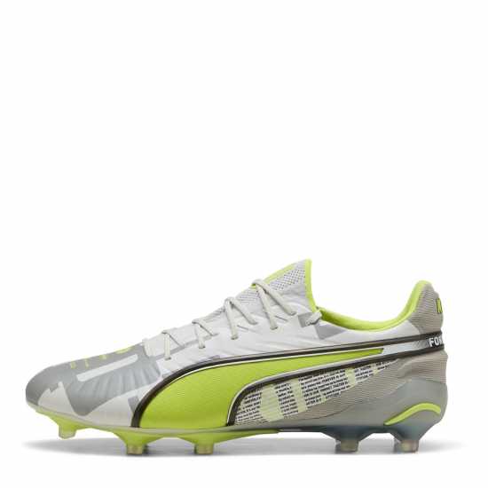 Puma King Ultimate Launch Adults Firm Ground Football Boots Сиво/Жълто Puma King Ultimate Launch Adults Firm Ground Football Boots Сиво/Жълто