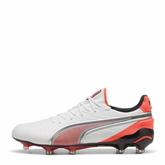 Puma King Ultimate Launch Adults Firm Ground Football Boots Бяло/Червено 