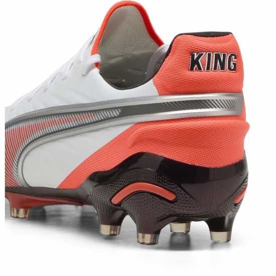 Puma King Ultimate Launch Adults Firm Ground Football Boots Бяло/Червено 