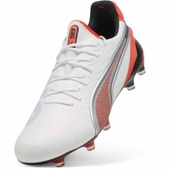 Puma King Ultimate Launch Adults Firm Ground Football Boots Бяло/Червено 