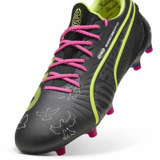 Puma King Ultimate Launch Adults Firm Ground Football Boots Черно/Лайм/Розово 