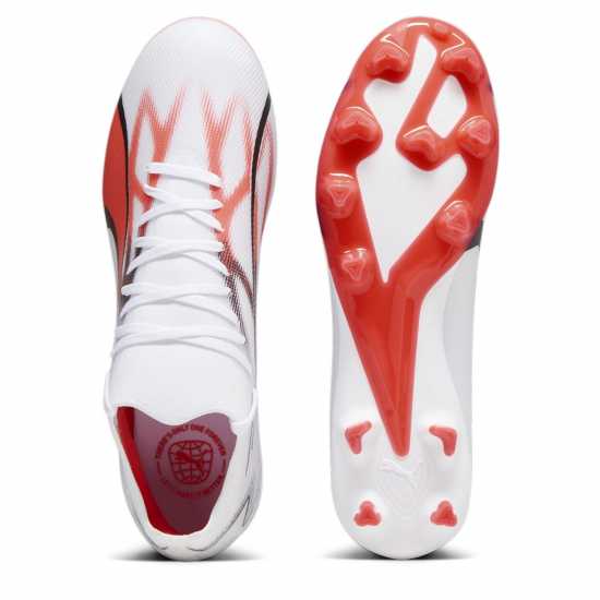 Puma Ultra Match Firm Ground Football Boots Бяло/Розово Футболни стоножки