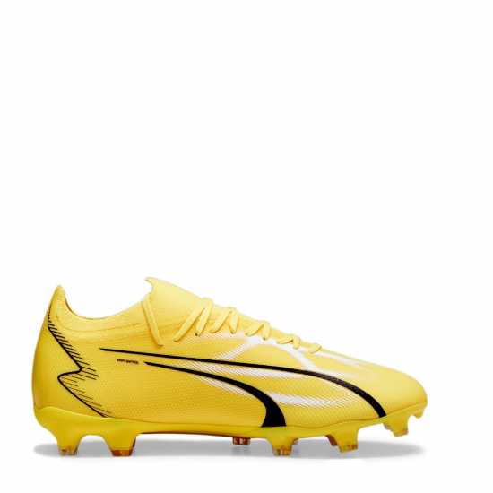 Puma Ultra Match Firm Ground Football Boots Yellow/White Мъжки футболни бутонки