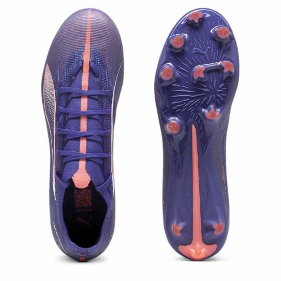 Puma Мъжки Футболни Бутонки Ultra Match Firm Ground Football Boots Mens Лилаво/Бяло/Оранжево 