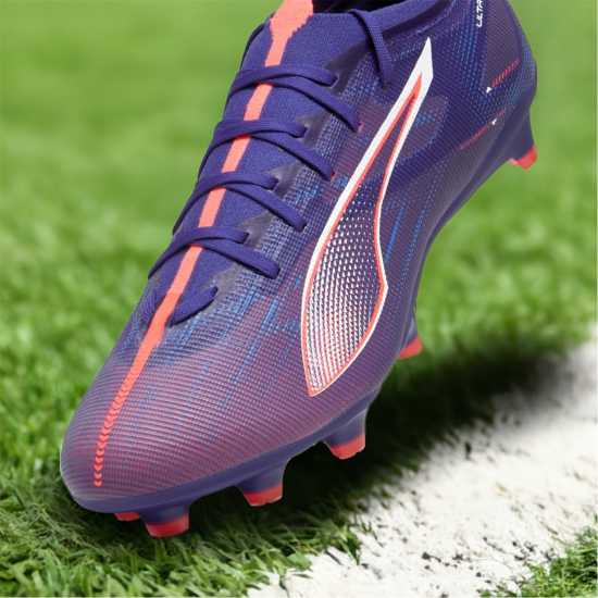 Puma Мъжки Футболни Бутонки Ultra Match Firm Ground Football Boots Mens Лилаво/Бяло/Оранжево 