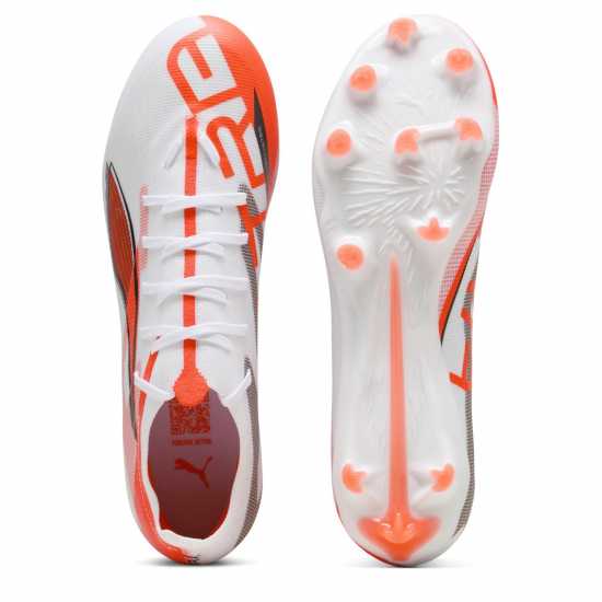 Puma Мъжки Футболни Бутонки Ultra Match Firm Ground Football Boots Mens Бяло/Червено 