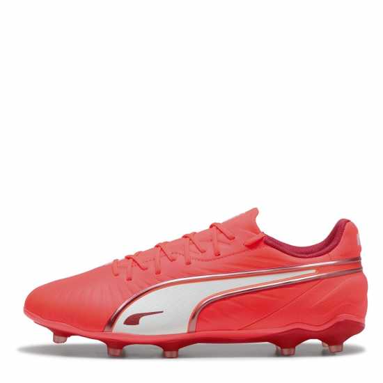 Puma Мъжки Футболни Бутонки King Match Firm Ground Football Boots Mens Червено/Бяло Футболни стоножки