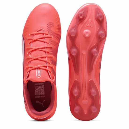 Puma Мъжки Футболни Бутонки King Match Firm Ground Football Boots Mens Червено/Бяло Футболни стоножки