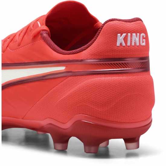 Puma Мъжки Футболни Бутонки King Match Firm Ground Football Boots Mens Червено/Бяло Футболни стоножки