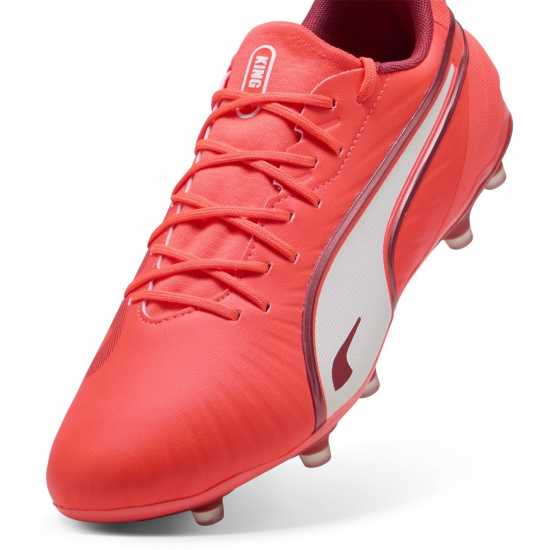 Puma Мъжки Футболни Бутонки King Match Firm Ground Football Boots Mens Червено/Бяло Футболни стоножки