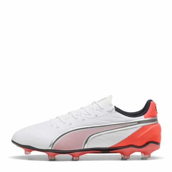 Puma Мъжки Футболни Бутонки King Match Firm Ground Football Boots Mens Бяло/Червено 