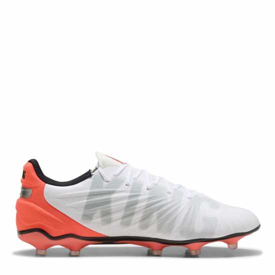 Puma Мъжки Футболни Бутонки King Match Firm Ground Football Boots Mens Бяло/Червено 
