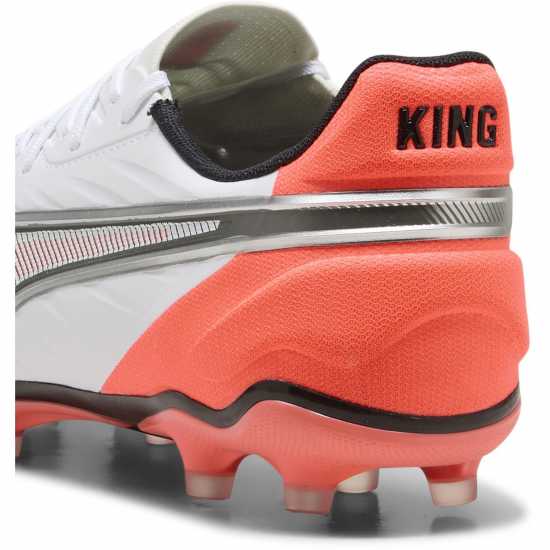 Puma Мъжки Футболни Бутонки King Match Firm Ground Football Boots Mens Бяло/Червено 