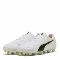Puma Mens  King Match 5 Firm Ground Football Boots White/Red 
