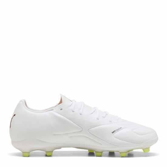 Puma Mens  King Match 5 Firm Ground Football Boots White/Red 