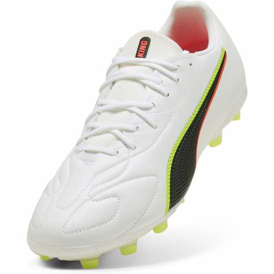 Puma Mens  King Match 5 Firm Ground Football Boots White/Red 