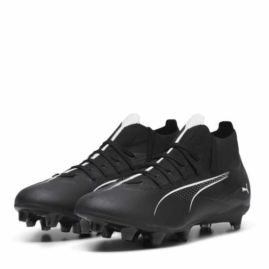 Puma Ultra Match+ Firm Ground Football Boots Mens Черно/Бяло Puma Мъжки Футболни Бутонки Ultra Match+ Firm Ground Football Boots Mens Черно/Бяло