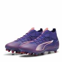 Puma Мъжки Футболни Бутонки Ultra Match+ Firm Ground Football Boots Mens Лилаво/Бяло/Оранжево 