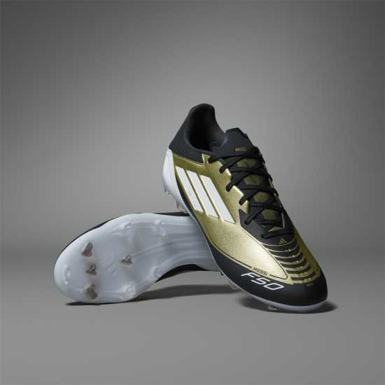 Adidas F50 League Adults Firm Ground Football Boots Злато/Черно Мъжки футболни бутонки