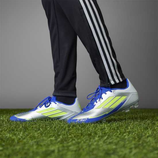Adidas F50 League Adults Firm Ground Football Boots Сребро/Синьо Мъжки футболни бутонки