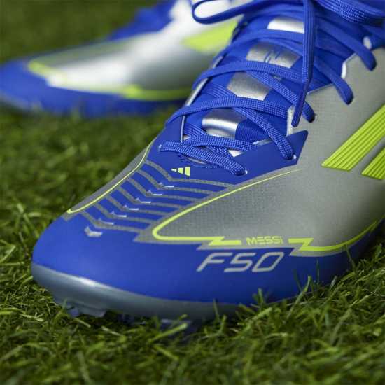 Adidas F50 League Adults Firm Ground Football Boots Сребро/Синьо Мъжки футболни бутонки