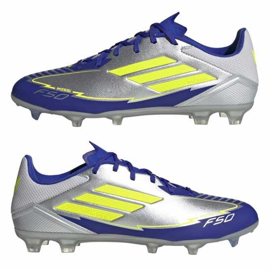 Adidas F50 League Adults Firm Ground Football Boots Сребро/Синьо Мъжки футболни бутонки