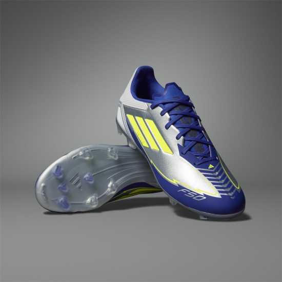 Adidas F50 League Adults Firm Ground Football Boots Сребро/Синьо Мъжки футболни бутонки