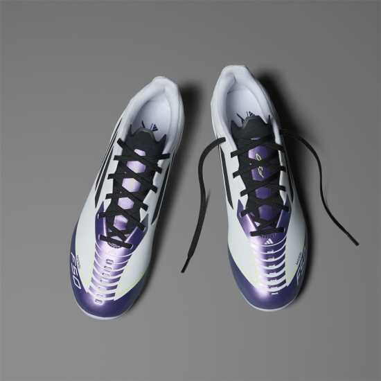 Adidas F50 League Adults Firm Ground Football Boots Бяло/Лилаво Мъжки футболни бутонки