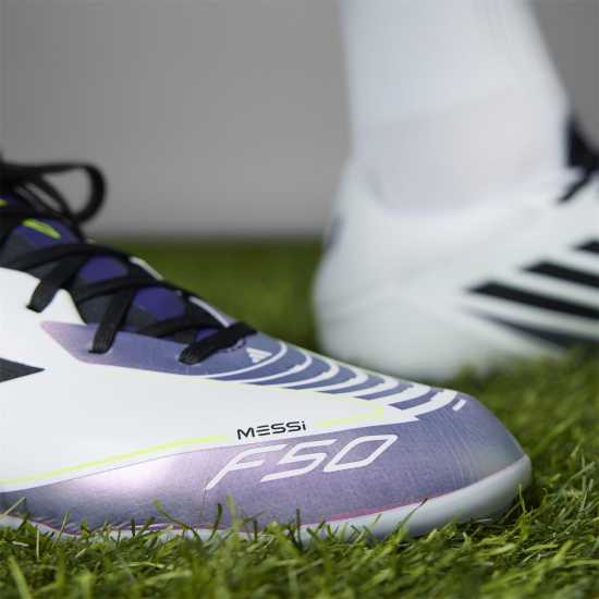 Adidas F50 League Adults Firm Ground Football Boots Бяло/Лилаво Мъжки футболни бутонки
