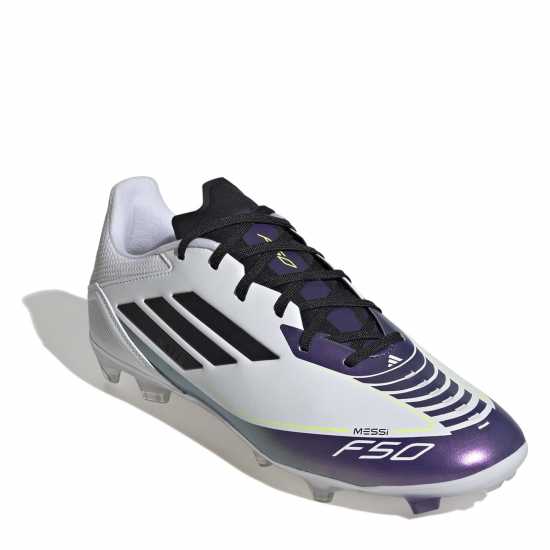 Adidas F50 League Adults Firm Ground Football Boots Бяло/Лилаво Мъжки футболни бутонки