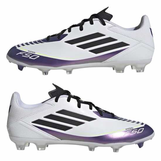 Adidas F50 League Adults Firm Ground Football Boots Бяло/Лилаво Мъжки футболни бутонки