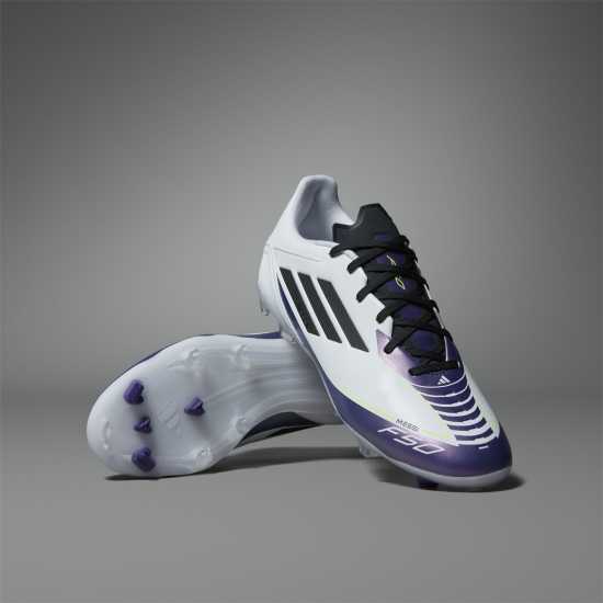 Adidas F50 League Adults Firm Ground Football Boots Бяло/Лилаво Мъжки футболни бутонки