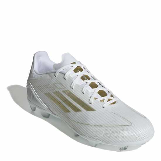 Adidas F50 League Adults Firm Ground Football Boots Бяло/Златно/Бяло Мъжки футболни бутонки