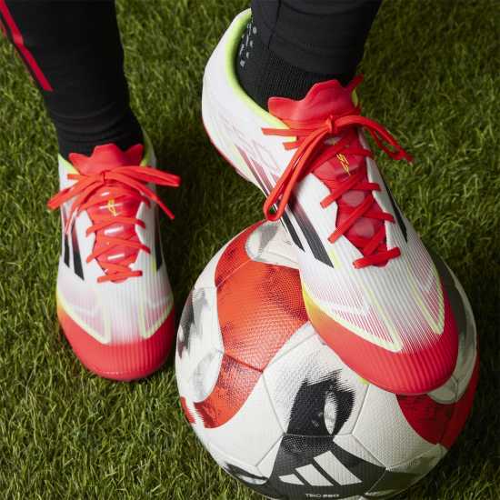 Adidas F50 League Adults Firm Ground Football Boots Бяло/Червено Мъжки футболни бутонки