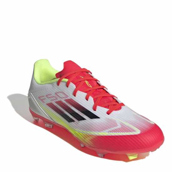 Adidas F50 League Adults Firm Ground Football Boots Бяло/Червено Мъжки футболни бутонки