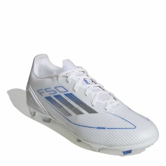 Adidas F50 League Adults Firm Ground Football Boots Бяло/сребро Мъжки футболни бутонки