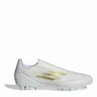 Adidas F50 League Laceless Firm Ground Football Boots Бяло/Златно/Бяло Мъжки футболни бутонки