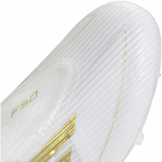 Adidas F50 League Laceless Firm Ground Football Boots Бяло/Златно/Бяло Мъжки футболни бутонки