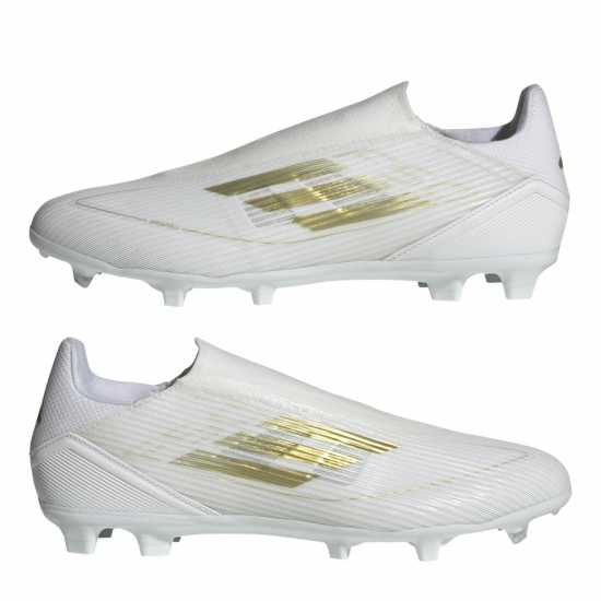 Adidas F50 League Laceless Firm Ground Football Boots Бяло/Златно/Бяло Мъжки футболни бутонки