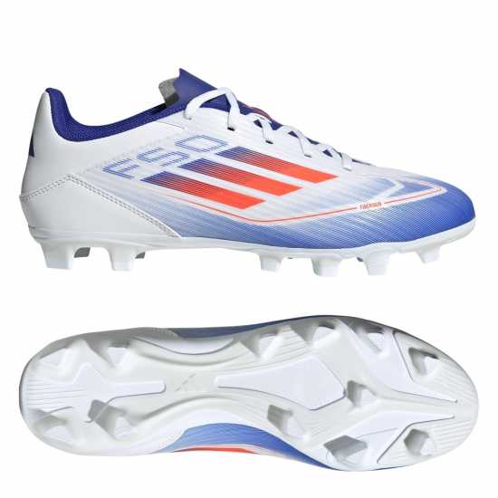 Adidas F50 Club Firm Ground Football Boots Бяло/Червено/Синьо Мъжки футболни бутонки