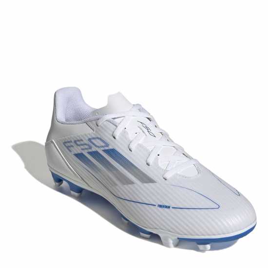 Adidas F50 Club Firm Ground Football Boots Бяло/сребро Мъжки футболни бутонки