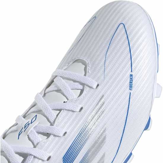 Adidas F50 Club Firm Ground Football Boots Бяло/сребро Мъжки футболни бутонки