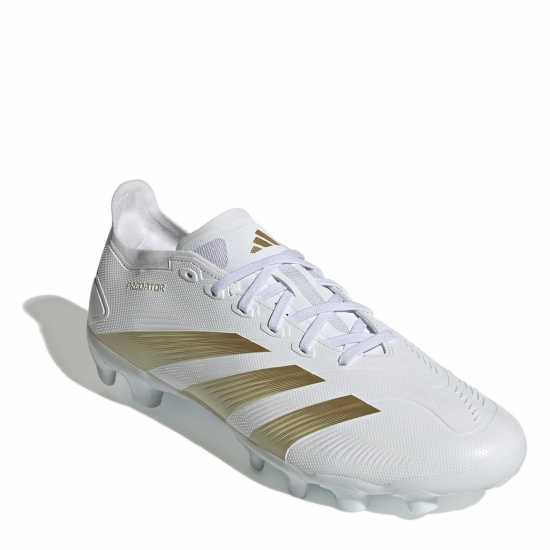 Мъжки футболни бутонки Adidas Predator League Multi Ground Football Boots Бяло/Златно/Бяло Adidas Predator League Multi Ground Football Boots Бяло/Златно/Бяло Мъжки футболни бутонки