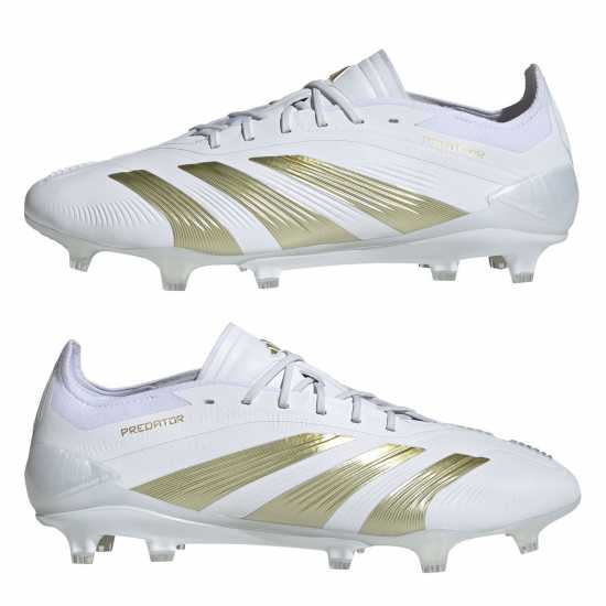 Adidas Predator Elite Firm Ground Football Boots Бяло/Златно/Бяло Мъжки футболни бутонки